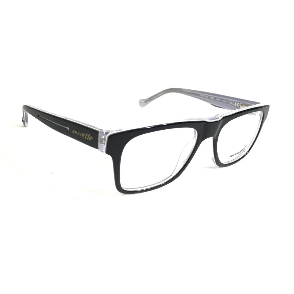 Arnette Small Eyeglasses Frames HIGH HAT 7086 1007 Black White Purple 49-17-135